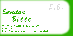 sandor bille business card